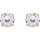 14K Rose 5 mm Stuller Lab-Grown Moissanite Stud Earrings